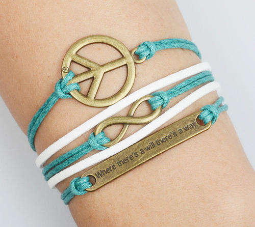 Infinity Antique Bronze Friendship Charm Leather Cute Bracelet (144158406)