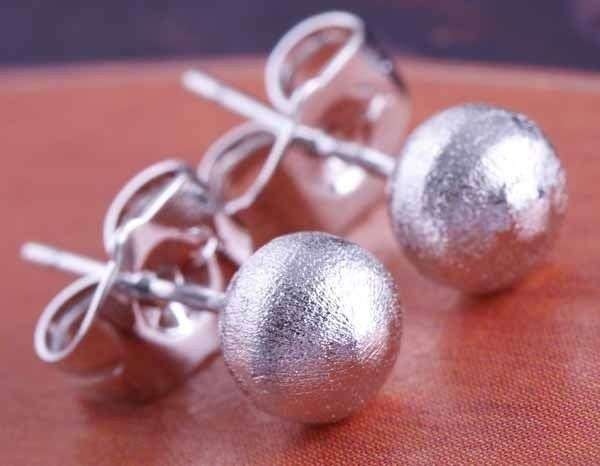 Dusty 9K White Gold Filled Mens Stud Earrings Diameter 6mm (147454762)