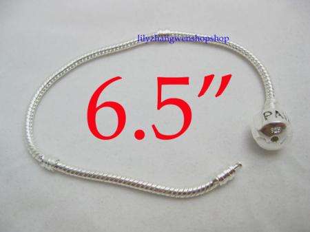 925 Silver Pandora Bracelet/bangle fit beads 3mm 6.5"