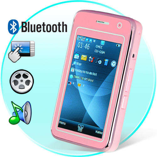Elegance Dual SIM Quadband Cell Phone w/ 3 Inch Touchscreen - PINK