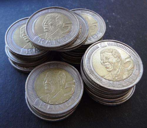 *Crazy R1 Start*  20X 2008 '90th Bday Mandela' R5 coins - bid per coin