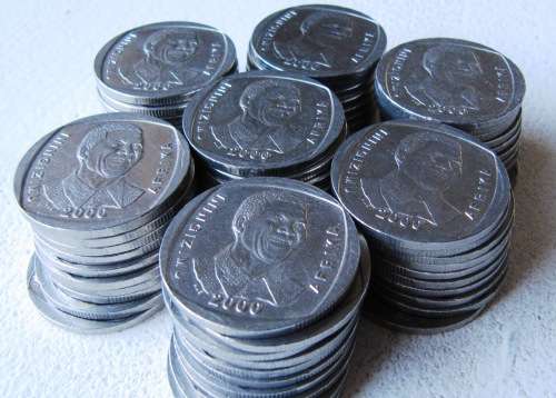 *Crazy R1 Start*  70X 2000 'Smiley Mandela' R5 coins - bid per coin