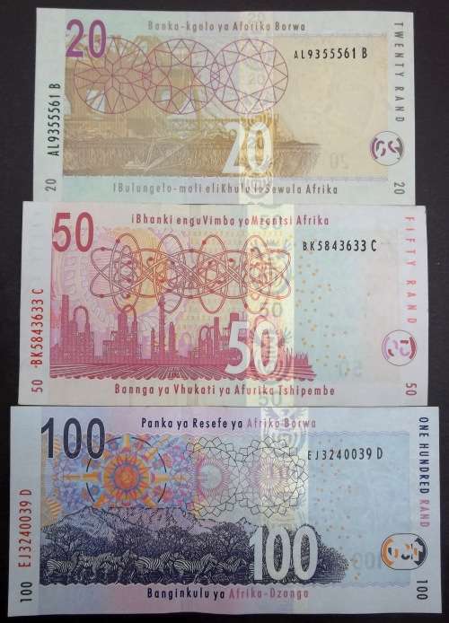 SA 20, 50, 100 Rand 2010 - G Marcus 1st Issue - All in Great condition