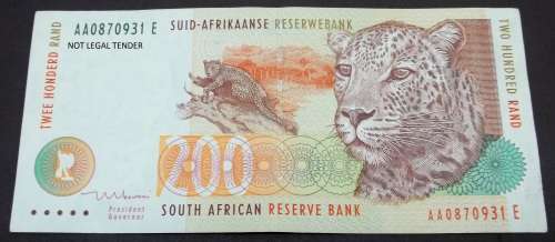 SA 200 Rand 1999 - Mboweni 1st Issue, AA Prefix - in EF+/aUNC condition