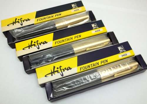 mid 1970`s HIFRA Fountain pens - New, in original packaging - Blue/Black/Grey - one bid for all