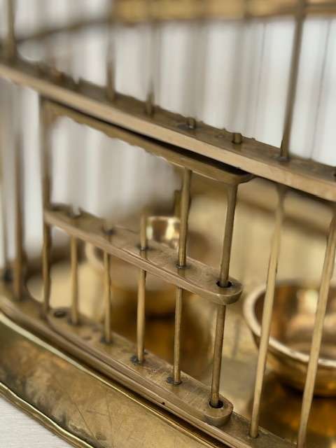 SOLID BRASS BIRD CAGE