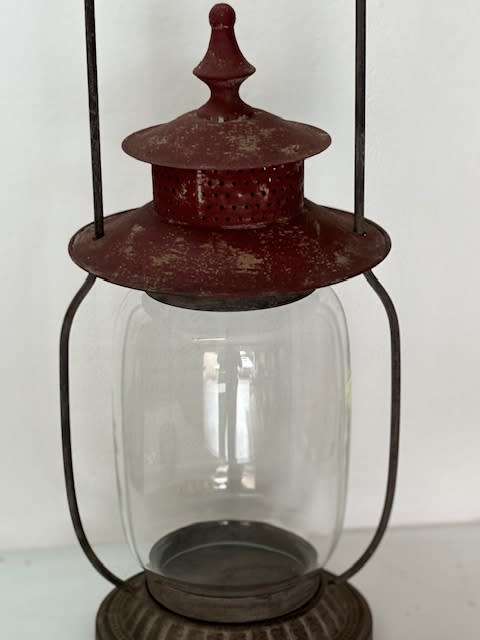 TALL GLASS METAL LANTERN