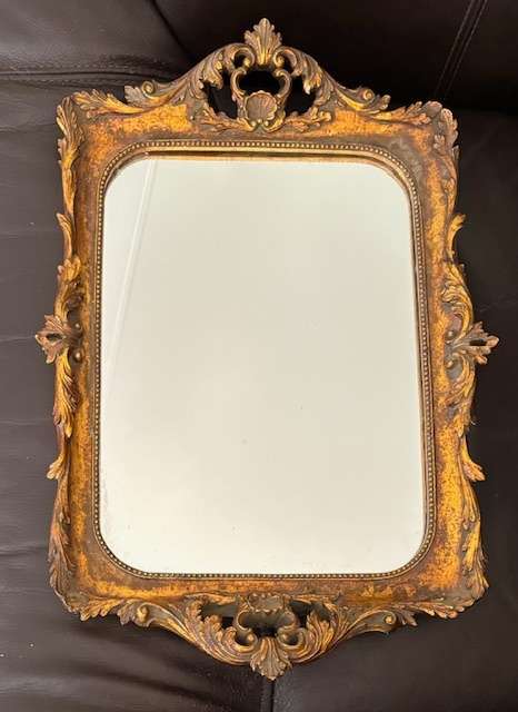 Gold mirror tray vintage