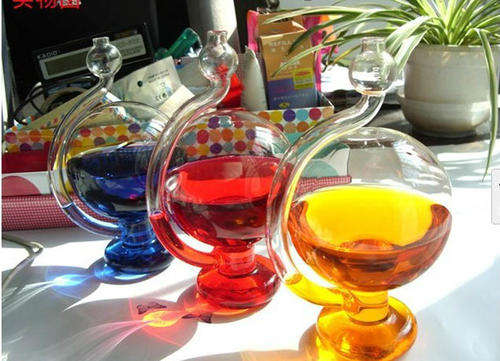 -LOCAL STOCK-Barometer Weather Forecast Color Glass Bottle