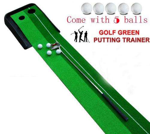 -LOCAL STOCK- Putting Green Golf Practice Mat Auto Ball Return with 5 Balls Training Indoor Outdoor
