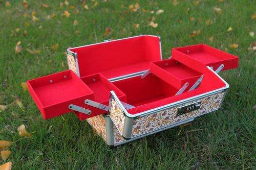 -LOCAL STOCK- Professional Cosmetic Box  Case With Coded Lock Beauty Jewelry Storage Bag Make Up