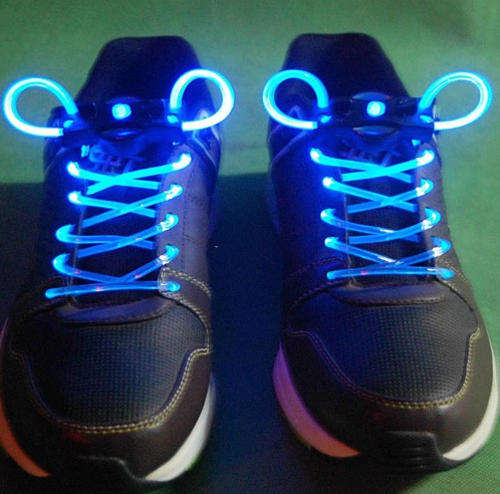 1Pair/2pcs RED Bright LED LightUp Flash Glow Stick Shoe Shoelaces Shoestring