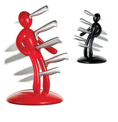 Raffaele Iannello Voodoo Kitchen Knife Block Set with Five Knives