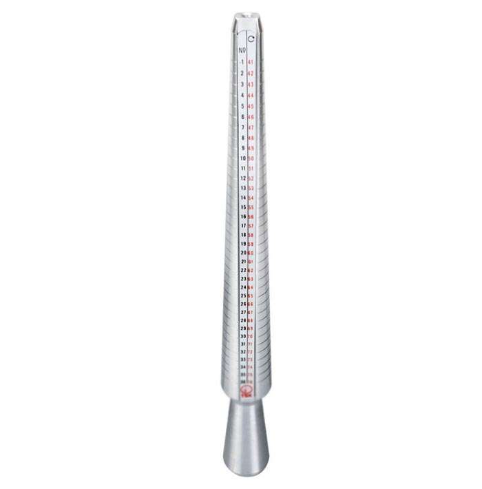 Silver Ring Sizer Mandrel Finger Sizing Measuring Stick Metal Size New