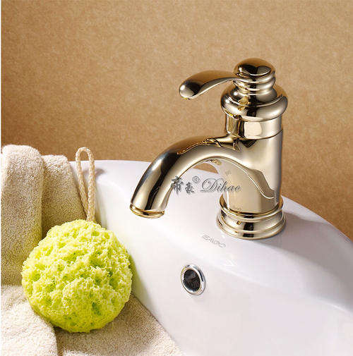 Contemporary Polished Brass One Hole Two Handles Faucet - Free Shipping to Door