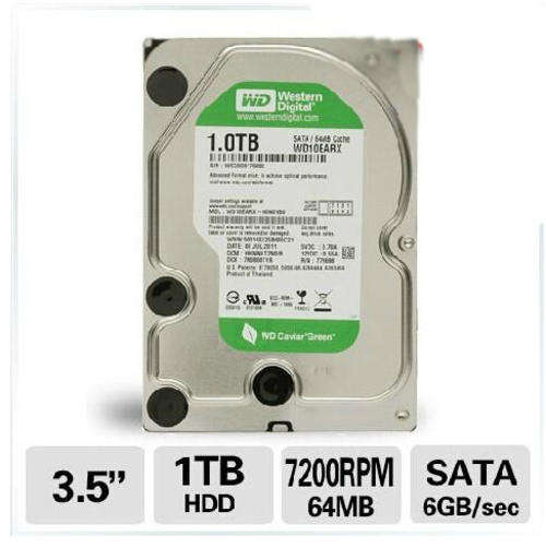 WD Western Digital Caviar Green 1 TB Internal 7200 RPM 3.5" WD10EARX Hard Drive