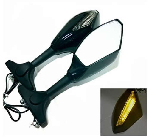 LED Turn Signals Integrated Mirror Motorcycle Suzuki Katana GSXR 600 750 1000 Hayabusa Free Shipping