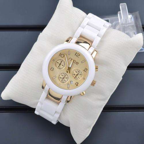 *Free Courier* New Ceramic Alloy Steel Watches Luxury Women Men's Watch Three-eyes Calendar Watches