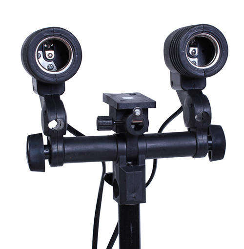Studio Twin/Double E27 AC Swivel Socket Umbrella Bracket Flash Lamp Bulb Holder