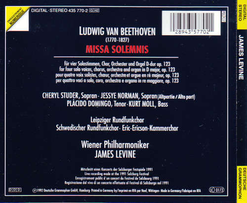beethoven: missa solemnis   james levine  2cd set