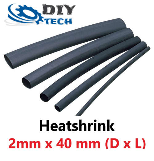 Heatshrink 2mm x 40mm (Diameter x Length) Black **LOCAL STOCK**