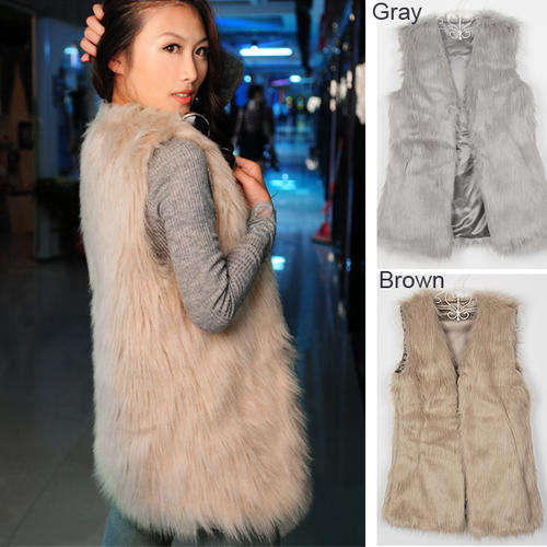 Faux Fur Vest Waistcoat Mid-long SIZE M *LOCAL STOCK**24 HR SHIPPING**NO HIDDEN COSTS*