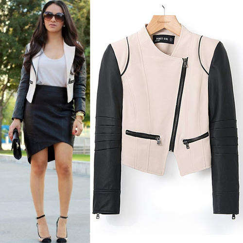 Women's Faux Leather Long Sleeve Slim Fit Biker Jacket SIZE S/M *LOCAL STOCK**24 HR SHIPPING*