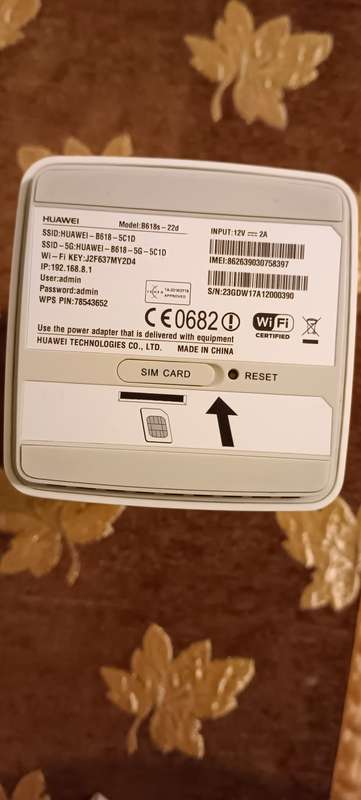 Huawei 4g router B-618  sim card
