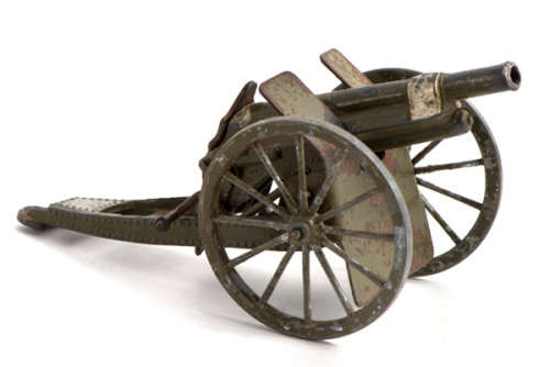 VINTAGE BRITIANS CAST METAL TOY CANNON CAP FIRING