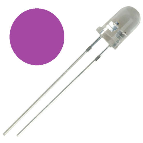 5mm Water Clear Round Top Pink Flash Alarm LED Diode ***LOCAL STOCK***