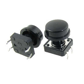 Round Button Cap for 12mm  Tactile Push Switch Black ***LOCAL STOCK***