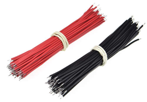 20Pcs Breadboard Jumper Cable Wires Tinned Red and Black 100mm ***LOCAL STOCK***