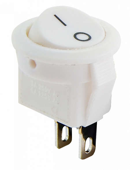 KCD5-105 Round Rocker Switch 15mm 250V 3A SPST ON OFF White ***LOCAL STOCK***
