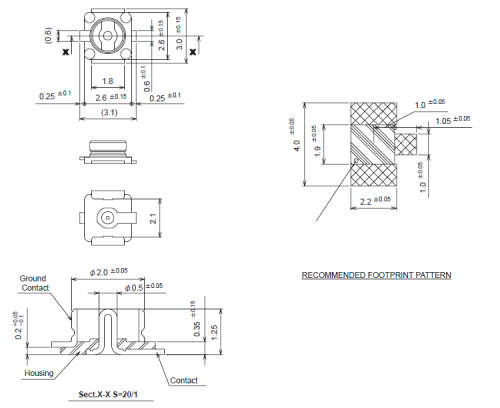 U.FL Socket IPEX/IPX Connector U.FL-R-SMT Patch Antenna for PCB ***LOCAL STOCK***