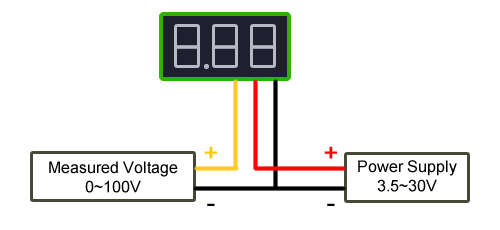 Mini Voltmeter LED 0-100V DC 0.36 Inch 3 Wire Blue***LOCAL STOCK***