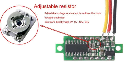 Mini Voltmeter LED 0-100V DC 0.36 Inch 3 Wire Blue***LOCAL STOCK***