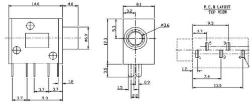 PJ325 PCB Mount 3.5mm 5Pin Socket Audio Stereo Jack - Black ***LOCAL STOCK***