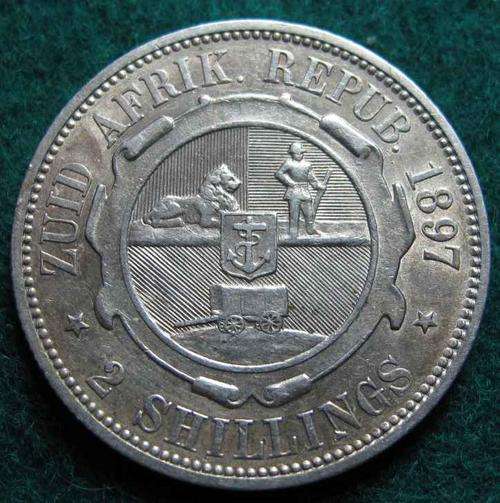 # HIGH GRADE 1897 ZAR 2 SHILLINGS #