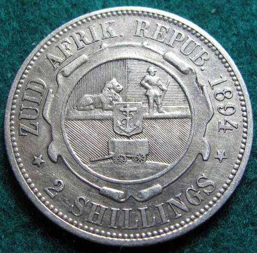 # HIGH GRADE 1894 ZAR 2 SHILLINGS - WOW! #