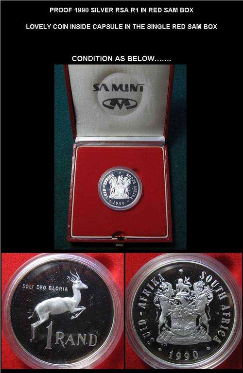 # PROOF 1990 SILVER R1 IN RED SAM BOX #