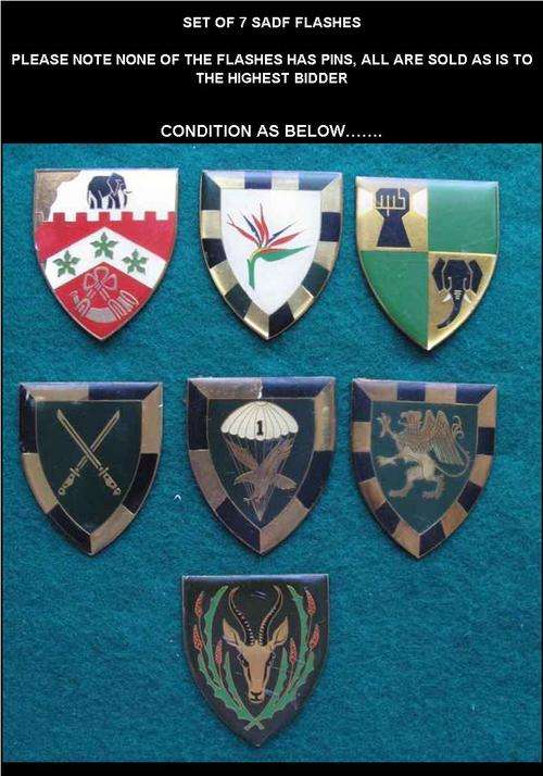 # SET OF 7 SADF SHOULDER FLASHES #