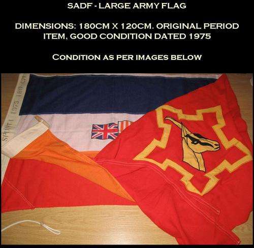 SADF - LARGE SADF ARMY FLAG DATED 1975