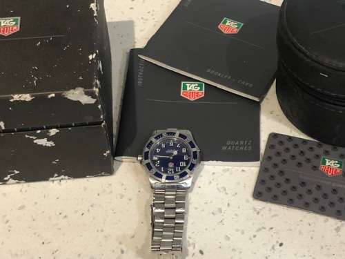 Men s Watches Tag Heuer 2000 Professional Watch Mens WM1113 Sport Blue 200m Bezel MINT Crystal was sold for 3 000.00 on 24 Oct at 23 46 by marcusgzn in Margate Port Shepstone ID 379073583