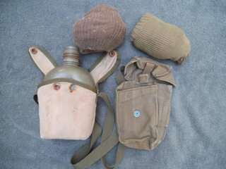 OLD SOUTH AFRICAN ARMY WATER BOTTLE (NO LID), 2 PAIRS SOCKS AND AMMO POUCH