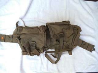 OLD SOUTH AFRICAN ARMY WEBBING WITH 2 KIDNEY POUCHES AND 4 AMMO POUCHES