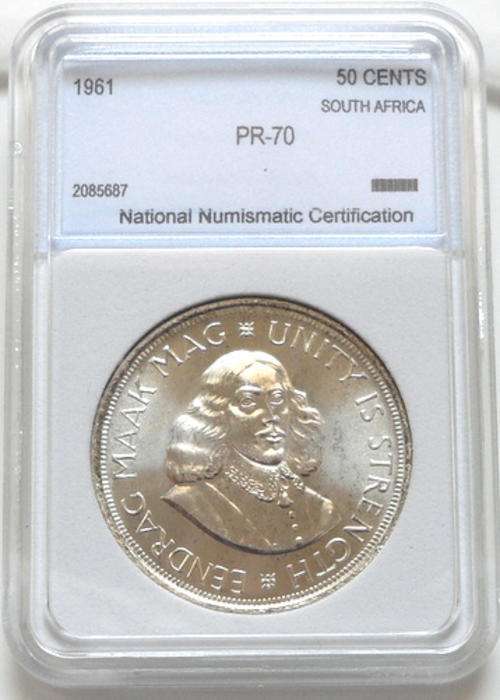 1961 SOUTH AFRICA 50 CENT NNC PR70