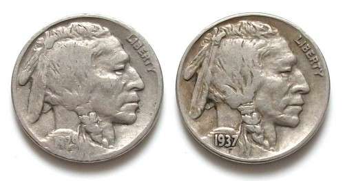 UNITED STATES 1929 R AND 1937 5 CENT (2 COINS)