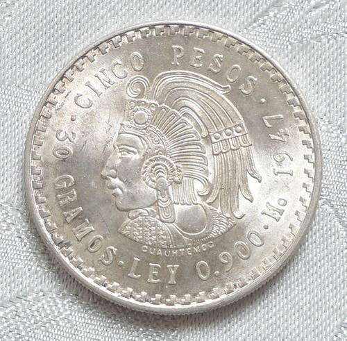 MEXICO 1947 5 PESOS **EXCELLENT** 30G 90% SILVER