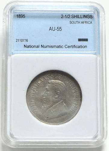 1895 ZAR 2 1/2 SHILLING NNC AU55