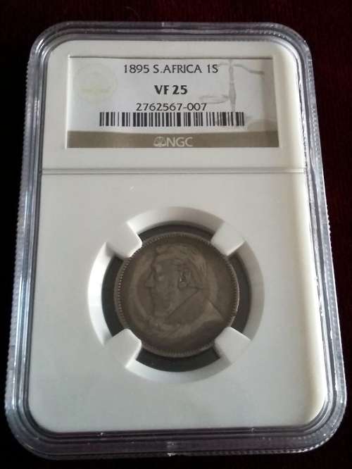 1895 ZAR SHILLING NGC VF25